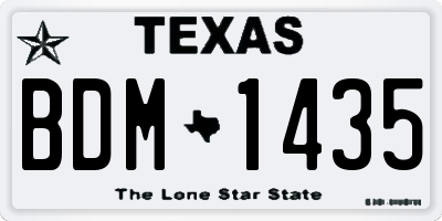 TX license plate BDM1435
