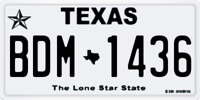 TX license plate BDM1436