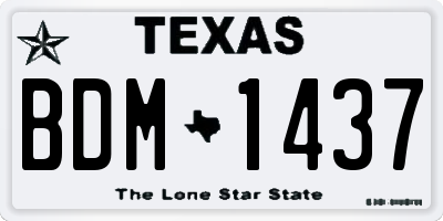 TX license plate BDM1437