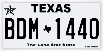 TX license plate BDM1440