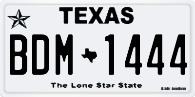 TX license plate BDM1444