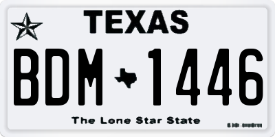 TX license plate BDM1446