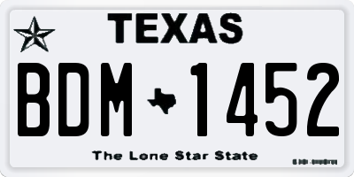 TX license plate BDM1452