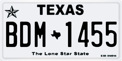TX license plate BDM1455