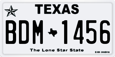 TX license plate BDM1456