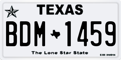 TX license plate BDM1459