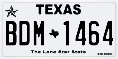 TX license plate BDM1464