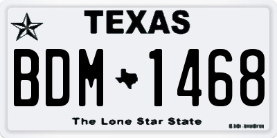 TX license plate BDM1468