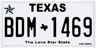 TX license plate BDM1469