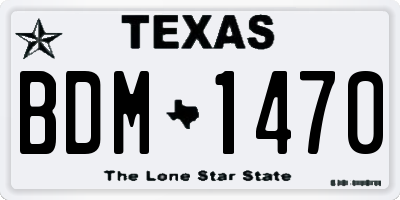 TX license plate BDM1470