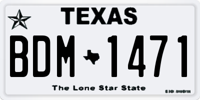 TX license plate BDM1471