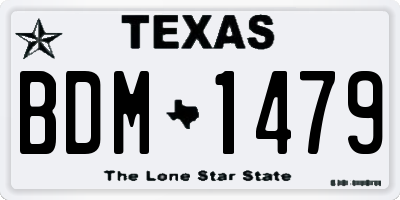 TX license plate BDM1479