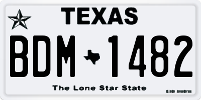 TX license plate BDM1482