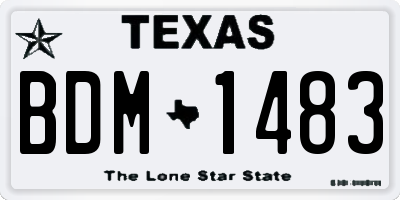 TX license plate BDM1483
