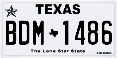TX license plate BDM1486
