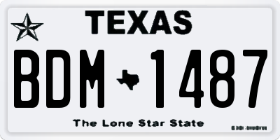 TX license plate BDM1487