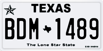 TX license plate BDM1489