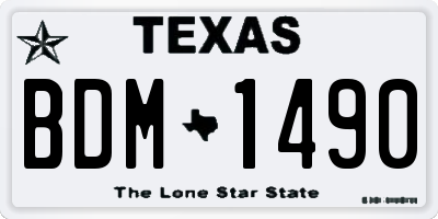 TX license plate BDM1490