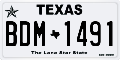 TX license plate BDM1491
