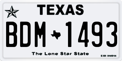 TX license plate BDM1493