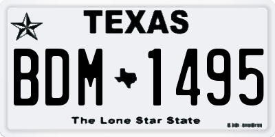TX license plate BDM1495