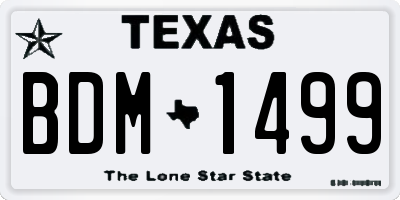 TX license plate BDM1499