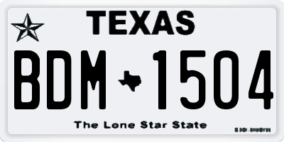 TX license plate BDM1504