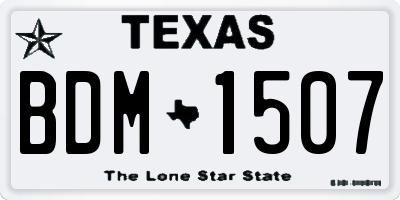 TX license plate BDM1507