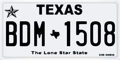 TX license plate BDM1508