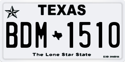 TX license plate BDM1510