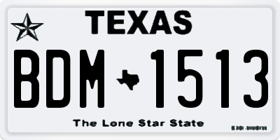 TX license plate BDM1513