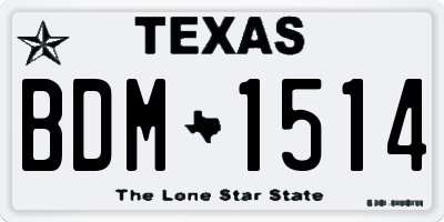 TX license plate BDM1514