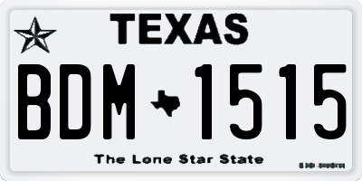 TX license plate BDM1515