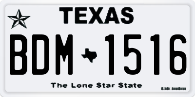 TX license plate BDM1516