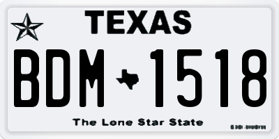 TX license plate BDM1518