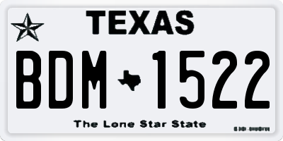 TX license plate BDM1522