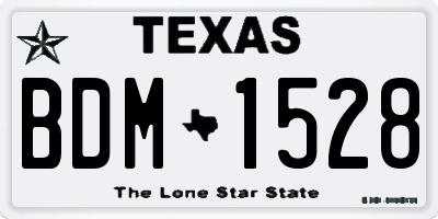 TX license plate BDM1528
