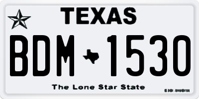 TX license plate BDM1530