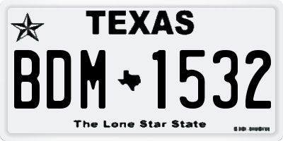 TX license plate BDM1532