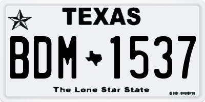 TX license plate BDM1537