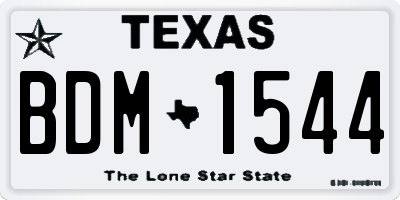 TX license plate BDM1544