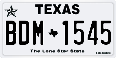 TX license plate BDM1545