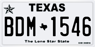 TX license plate BDM1546