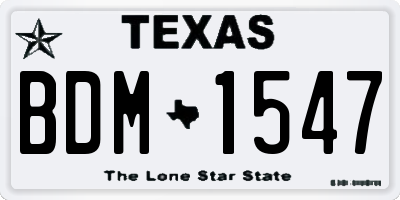 TX license plate BDM1547