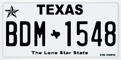 TX license plate BDM1548