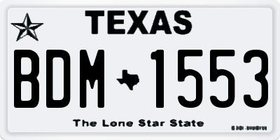 TX license plate BDM1553