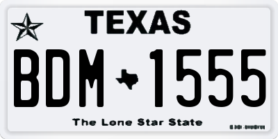 TX license plate BDM1555