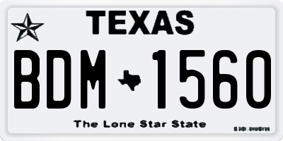 TX license plate BDM1560