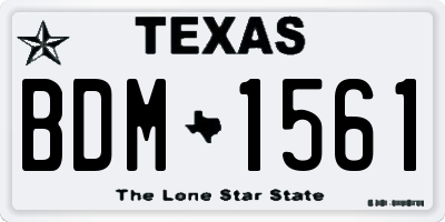 TX license plate BDM1561