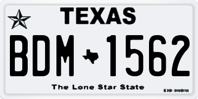 TX license plate BDM1562